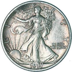 1916 Walking Liberty Half Dollar 90% Silver Uncirculated US Coin See Pics R836