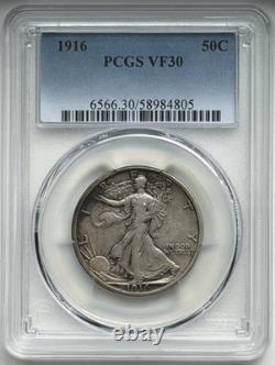 1916 Walking Liberty Half Dollar PCGS VF30