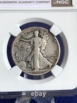 1916 Walking Liberty Silver Half Dollar 50c Semi-Key Coin NGC VG8 Very Good