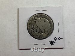1916 Walking Liberty Silver Half Dollar Key Date Obverse Mint Mark 12062495qk
