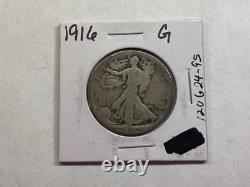 1916 Walking Liberty Silver Half Dollar Key Date Obverse Mint Mark 12062495qk
