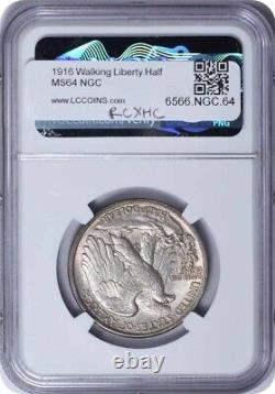 1916 Walking Liberty Silver Half Dollar MS64 NGC