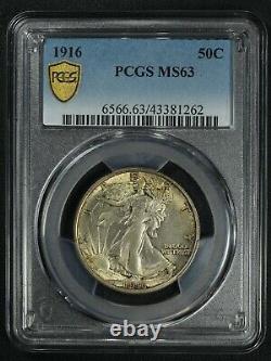 1916 Walking Liberty Silver Half Dollar PCGS MS 63