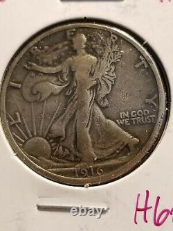 1916 Walking Liberty Silver Half Dollar, key date INV06 H605
