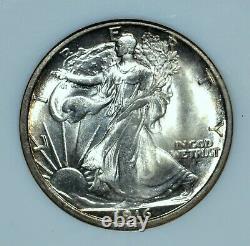 1916-d Walking Liberty Half Dollar Ngc Ms-65 50c Gem Bu Unc Toned Trusted