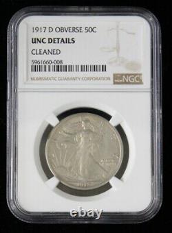 1917 D NGC Graded uncirculated Walking Liberty Half Dollar-No Reserve