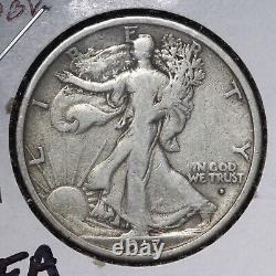 1917-D OBV Walking Liberty Silver Half Dollar CHOICE VF E116 TFA