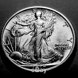 1917-D Obverse Walking Liberty Silver Half Dollar Ch/Gem BU