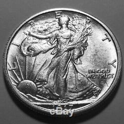 1917-D Obverse Walking Liberty Silver Half Dollar Gem BU #2