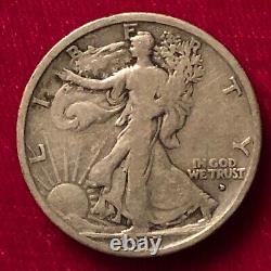 1917-D Obverse Walking Liberty Silver Half Dollar in Fine