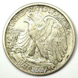 1917-D Walking Liberty Half Dollar 50C Coin (Obverse Mintmark) XF Details (EF)