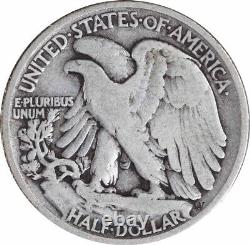 1917-D Walking Liberty Silver Half Dollar Obverse F Uncertified #105