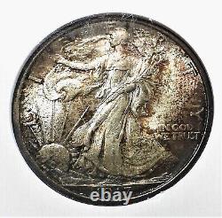 1917 Liberty Walking Silver Half Dollar NGC MS 64 Condition Toning KM#142 (608)