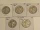 1917-p-d-d-s-s Silver Walking Liberty Half Dollars (5 Coins) Vg Condition