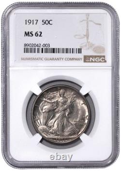 1917-P MS62 NGC Walking Liberty Silver Half Dollar 50c Philadelphia MS BU
