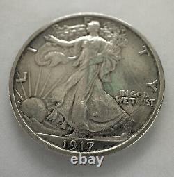1917-S 50C Reverse Walking Liberty Half Dollar XF++ Gem 90%