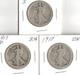 1917-s+d+p Circulated Silver Walking Liberty Half Dollar 3 Coins! (reverse Types)