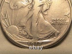 1917-S Liberty Walking Half Dollar Obverse Mint Mark