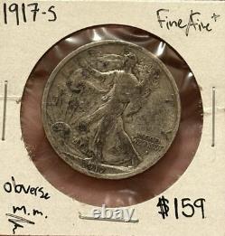 1917 S (Obv) Walking Liberty Half Dollar Choice Fine