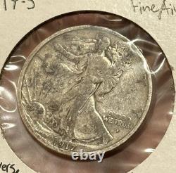 1917 S (Obv) Walking Liberty Half Dollar Choice Fine