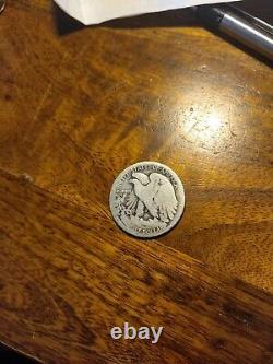 1917 S Obverse Silver Walking Liberty Half Dollar With Die Cracks And S Filled I