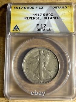 1917-S Obverse Walking Liberty Silver Half Dollar ANACS F12