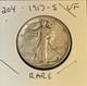1917 S Vf Rare Denver Walking Liberty Silver Half Dollar