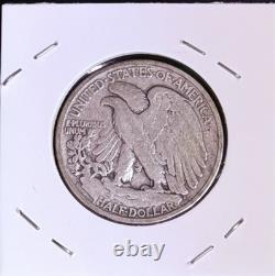 1917 S VF Rare Denver Walking Liberty Silver Half Dollar