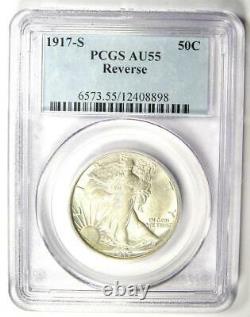 1917-S Walking Liberty Half Dollar 50C Coin (Reverse) Certified PCGS AU55