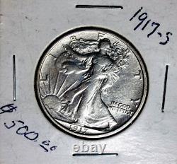 1917-S Walking Liberty Half Dollar. Maybe XF AU but you decide