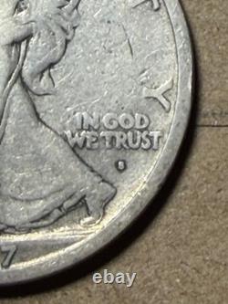 1917 S Walking Liberty Half Dollar Obverse Mintmark As Shown! (#2236)