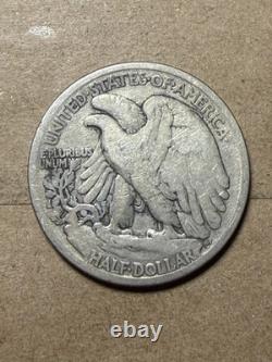 1917 S Walking Liberty Half Dollar Obverse Mintmark As Shown! (#2236)