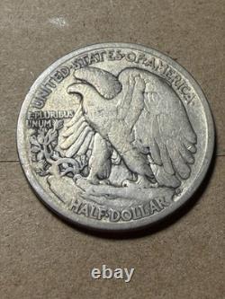 1917 S Walking Liberty Half Dollar Obverse Mintmark As Shown! (#2236)