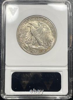 1917 S Walking Liberty Silver Half Dollar Reverse ANACS UNC Details Nice Patina