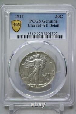 1917 Walking Liberty Half Dollar 50C PCGS Cleaned AU Detail #1597