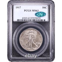 1917 Walking Liberty Half Dollar 50c PCGS MS63 CAC