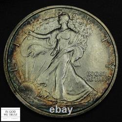 1917 Walking Liberty Silver Half Dollar 50C (GORGEOUS TONED MS UNC)