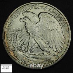 1917 Walking Liberty Silver Half Dollar 50C (GORGEOUS TONED MS UNC)