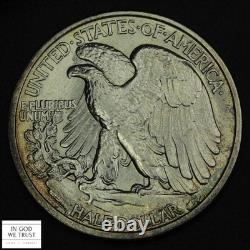 1917 Walking Liberty Silver Half Dollar 50C (GORGEOUS TONED MS UNC)