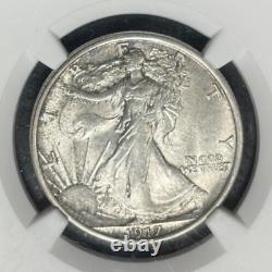 1917 Walking Liberty Silver Half Dollar Ngc Ms 62 Nice Coin