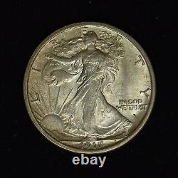 1917-d Obverse 50c Walking Liberty Silver Half Dollar Stunning Original Patina