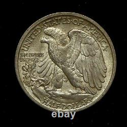 1917-d Obverse 50c Walking Liberty Silver Half Dollar Stunning Original Patina