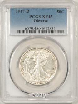 1917-d Obverse Walking Liberty Half Dollar Pcgs Xf-45 Looks About Uncirculated