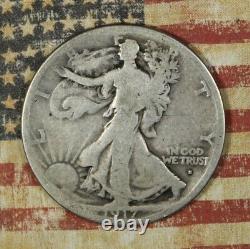 1917-s Obverse Walking Liberty Silver Half Dollar Collector Coin. Free Shipping