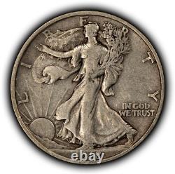 1918-D 50c Walking Liberty Silver Half Dollar VF SKU-H3899