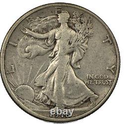 1918-D Denver Walking Liberty Silver Half 50c Very Fine VF+