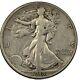 1918-d Denver Walking Liberty Silver Half 50c Very Fine Vf+