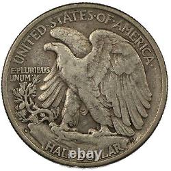 1918-D Denver Walking Liberty Silver Half 50c Very Fine VF+