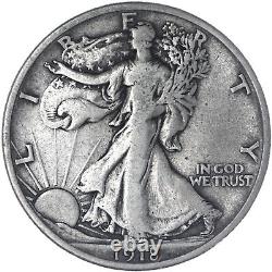 1918 D Walking Liberty Half Dollar 90% Silver Fine FN See Pics N880