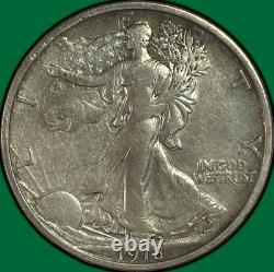 1918-D Walking Liberty Half Dollar Very Fine VF Coin, Scrape #41278